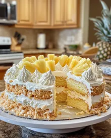 Decadent Tropical Pineapple Coconut Dream Cake