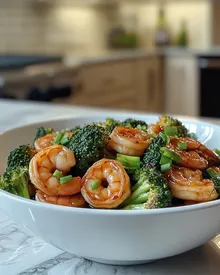 Stir-fried Broccoli, Shrimp, and Garlic