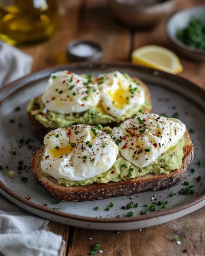 Delicious Avocado Toast with Poached Eggs