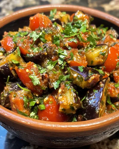 Moroccan Zaalouk: A Smoky Eggplant and Tomato Salad