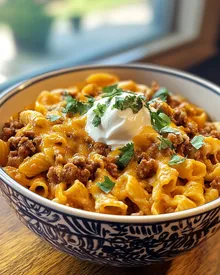 Delicious Cheesy Taco Pasta